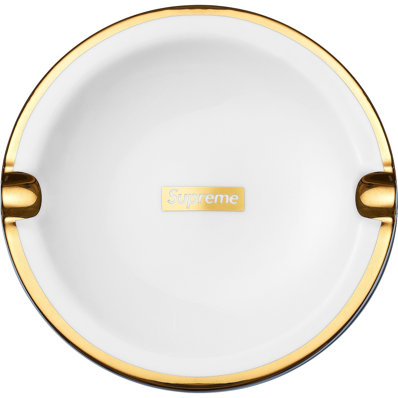 Gold Trim Ceramic Ashtray view 2